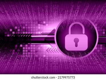Closed Padlock on digital background, cyber security