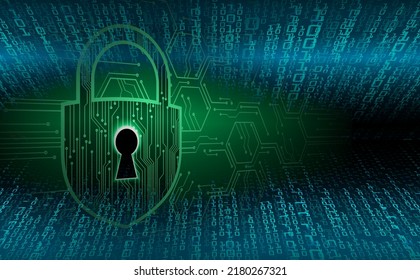 Closed Padlock on digital background, cyber security