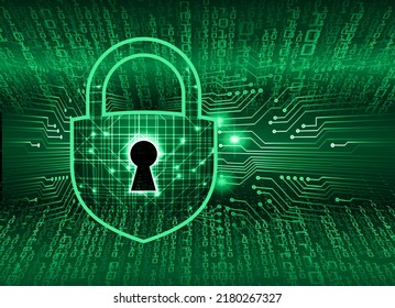 Closed Padlock on digital background, cyber security