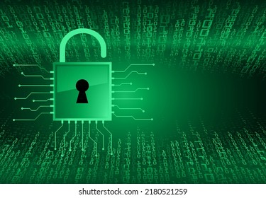 Closed Padlock on digital background, cyber security