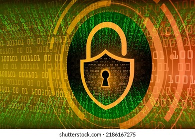 Closed Padlock on digital background, cyber security