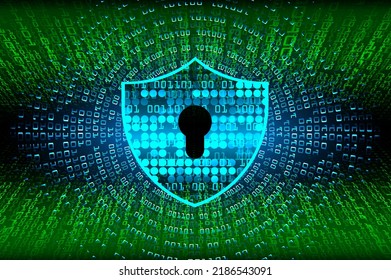 Closed Padlock on digital background, cyber security