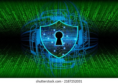Closed Padlock on digital background, cyber security