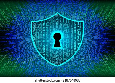Closed Padlock on digital background, cyber security