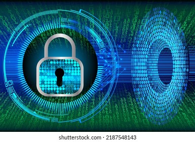 Closed Padlock on digital background, cyber security