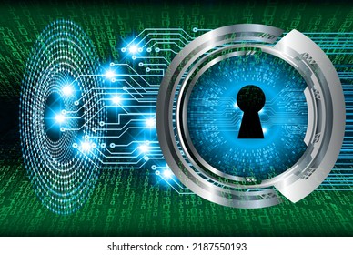 Geschlossenes Schloss auf digitalem Hintergrund, Cybersicherheit