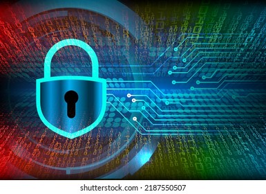Closed Padlock on digital background, cyber security