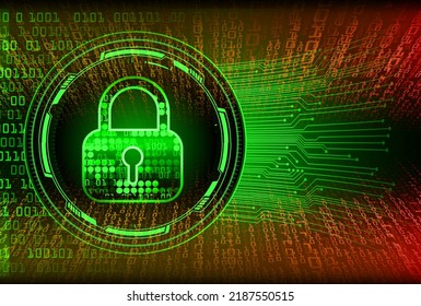 Closed Padlock on digital background, cyber security