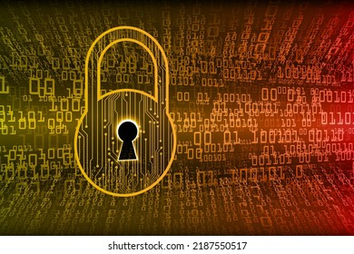 Closed Padlock on digital background, cyber security