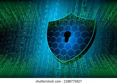 Geschlossenes Schloss auf digitalem Hintergrund, Cybersicherheit