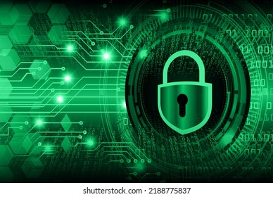 Closed Padlock on digital background, cyber security