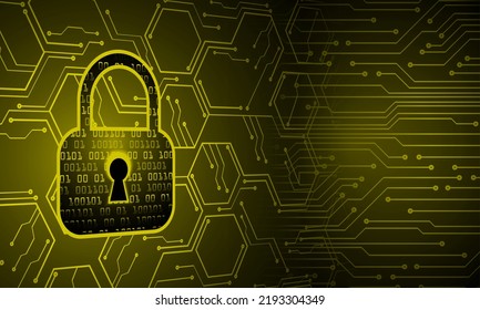 Closed Padlock on digital background, cyber security