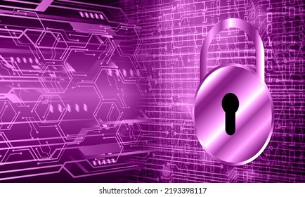 Closed Padlock on digital background, cyber security