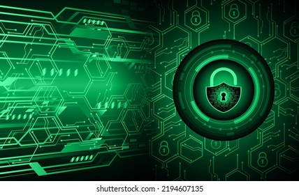 Closed Padlock on digital background, cyber security