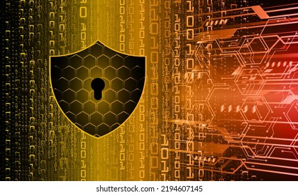 Closed Padlock on digital background, cyber security