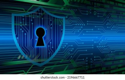 Closed Padlock on digital background, cyber security