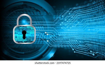 Closed Padlock on digital background, cyber security