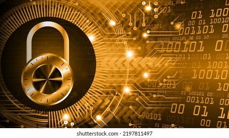Closed Padlock on digital background, cyber security