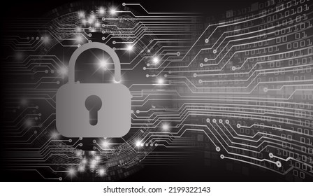 Closed Padlock on digital background, cyber security