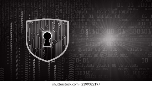 Closed Padlock on digital background, cyber security