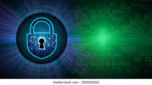 Closed Padlock on digital background, cyber security