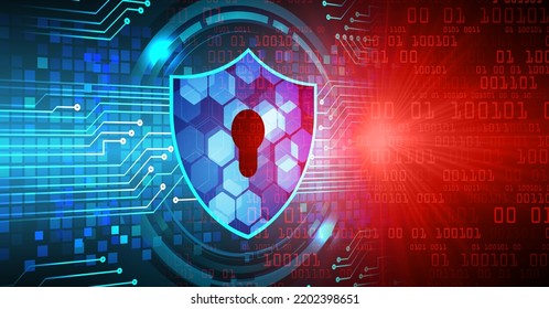 Closed Padlock on digital background, cyber security