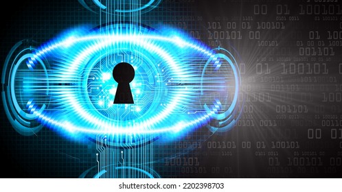 Closed Padlock on digital background, cyber security
