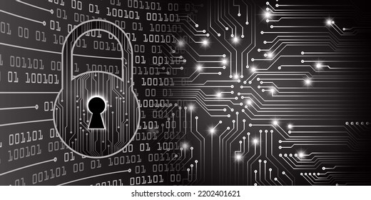 Closed Padlock on digital background, cyber security