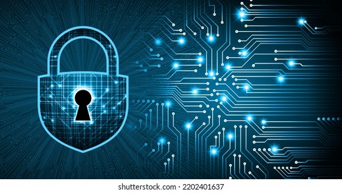 Closed Padlock on digital background, cyber security
