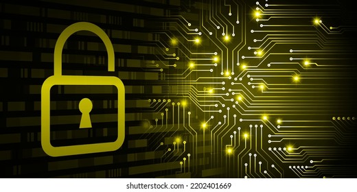 Closed Padlock on digital background, cyber security