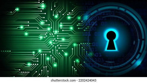 Geschlossenes Schloss auf digitalem Hintergrund, Cybersicherheit
