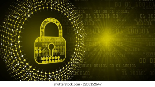 Closed Padlock on digital background, cyber security