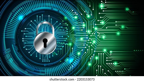 Closed Padlock on digital background, cyber security