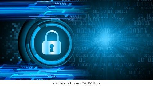 Closed Padlock on digital background, cyber security