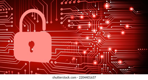 Closed Padlock on digital background, cyber security
