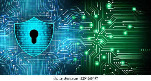 Closed Padlock on digital background, cyber security