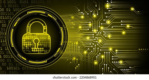 Closed Padlock on digital background, cyber security
