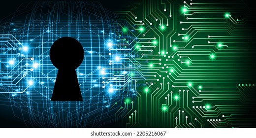 Closed Padlock on digital background, cyber security