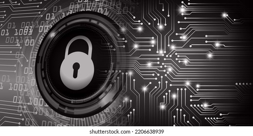 Geschlossenes Schloss auf digitalem Hintergrund, Cybersicherheit