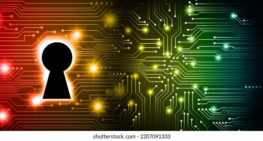 Closed Padlock on digital background, cyber security