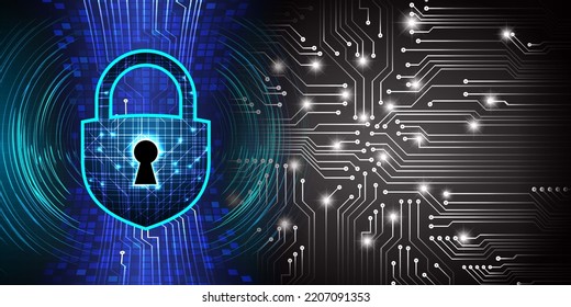 Closed Padlock on digital background, cyber security