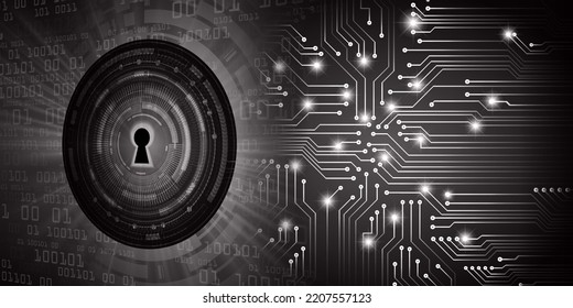 Closed Padlock on digital background, cyber security