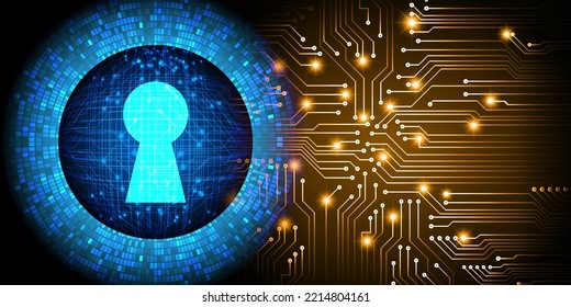 Closed Padlock on digital background, cyber security