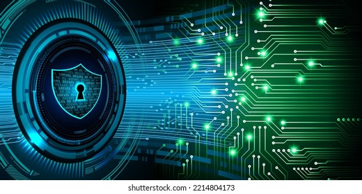 Closed Padlock on digital background, cyber security