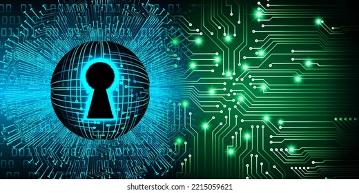 Geschlossenes Schloss auf digitalem Hintergrund, Cybersicherheit
