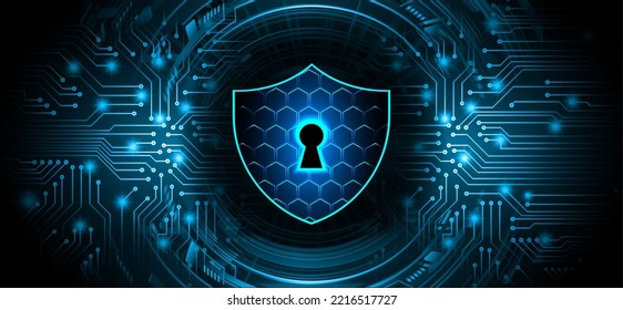 Closed Padlock on digital background, cyber security