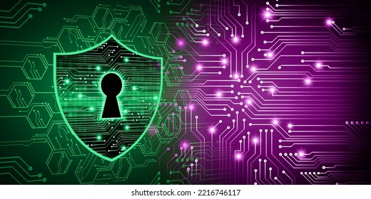 Closed Padlock on digital background, cyber security