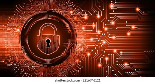 Closed Padlock on digital background, cyber security