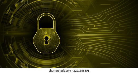Geschlossenes Schloss auf digitalem Hintergrund, Cybersicherheit