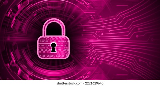 Closed Padlock on digital background, cyber security
